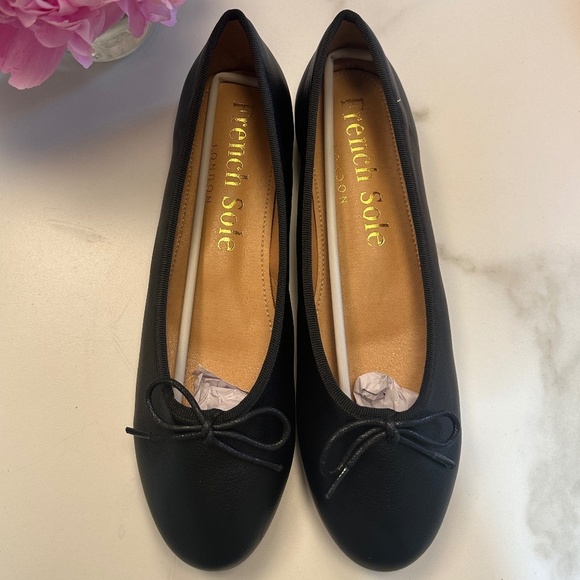 FRENCH SOLE Lola Black Leather Round Toe Ballet Flats - EUR 42 - Picture 8 of 15
